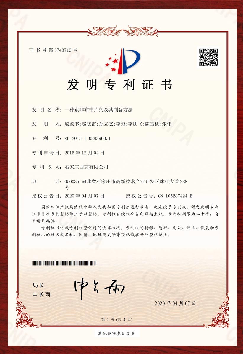 一种索非布韦片剂及其制备方法