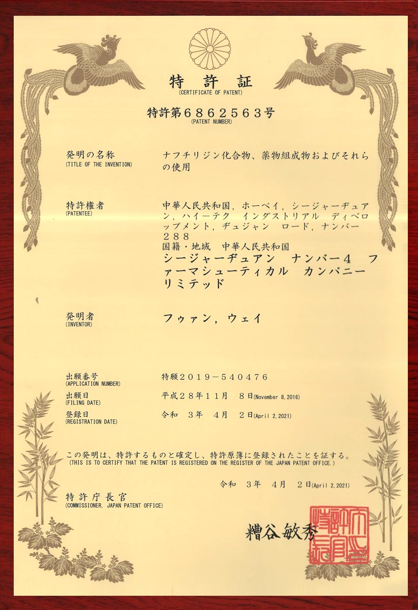 （日本 ）萘啶化合物和药物组合物及它们的应用